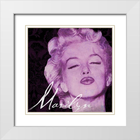 Marilyn 1 White Modern Wood Framed Art Print with Double Matting by Grey, Jace
