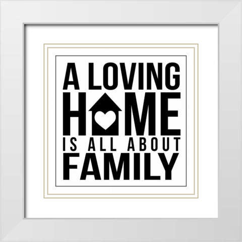 Home 3 White Modern Wood Framed Art Print with Double Matting by Grey, Jace