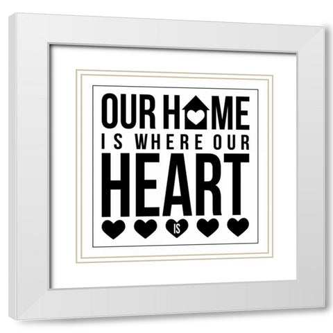 Home 4 White Modern Wood Framed Art Print with Double Matting by Grey, Jace