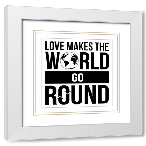 WORLD White Modern Wood Framed Art Print with Double Matting by Grey, Jace