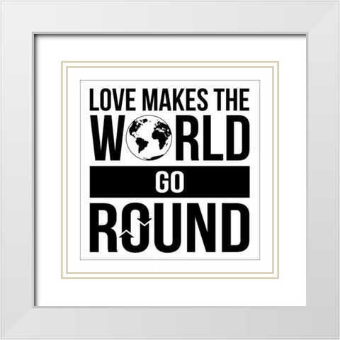 WORLD White Modern Wood Framed Art Print with Double Matting by Grey, Jace