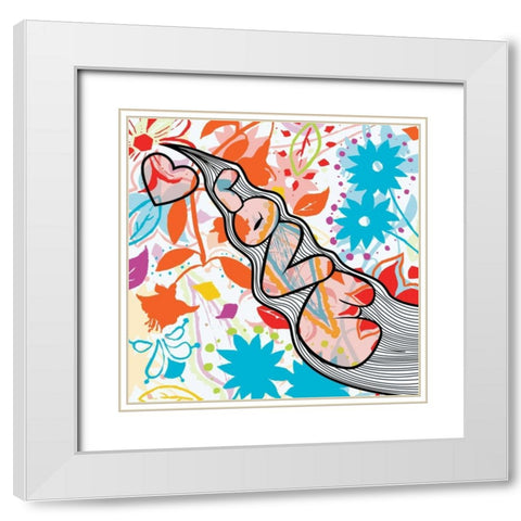 Love 2 White Modern Wood Framed Art Print with Double Matting by Grey, Jace