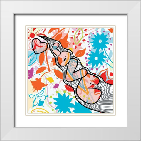 Love 2 White Modern Wood Framed Art Print with Double Matting by Grey, Jace