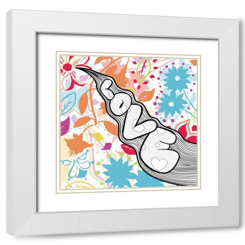 Love 1 White Modern Wood Framed Art Print with Double Matting by Grey, Jace