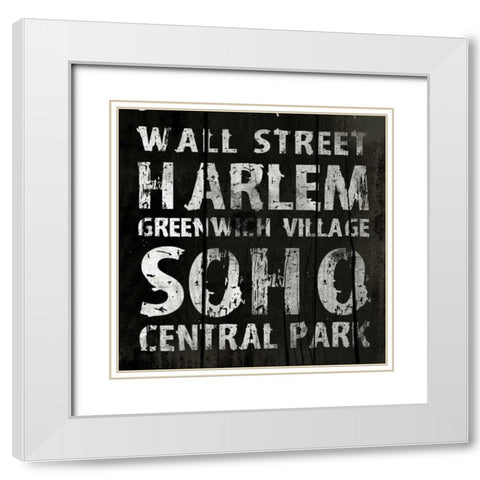 NEW YORK2 White Modern Wood Framed Art Print with Double Matting by Grey, Jace