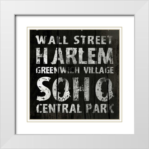 NEW YORK2 White Modern Wood Framed Art Print with Double Matting by Grey, Jace