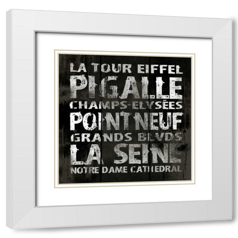 PARIS 2 White Modern Wood Framed Art Print with Double Matting by Grey, Jace