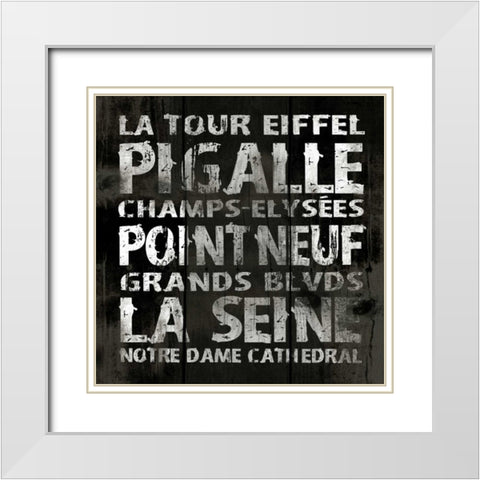 PARIS 2 White Modern Wood Framed Art Print with Double Matting by Grey, Jace