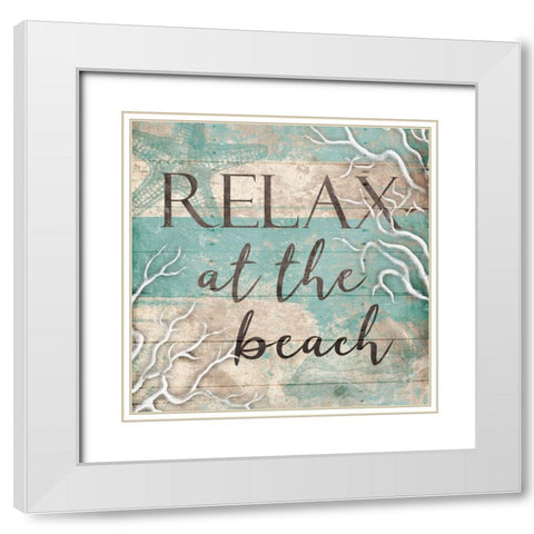 Relax Beach White Modern Wood Framed Art Print with Double Matting by Grey, Jace