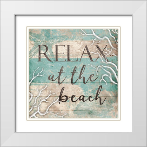 Relax Beach White Modern Wood Framed Art Print with Double Matting by Grey, Jace
