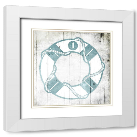 Number One Lifesaver Toned Down White Modern Wood Framed Art Print with Double Matting by Grey, Jace