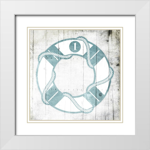 Number One Lifesaver Toned Down White Modern Wood Framed Art Print with Double Matting by Grey, Jace