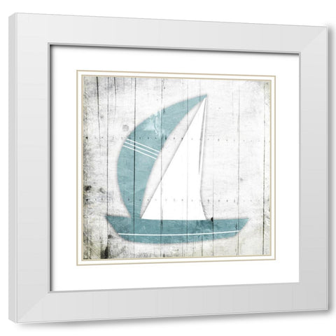 Sail Boat White Modern Wood Framed Art Print with Double Matting by Grey, Jace