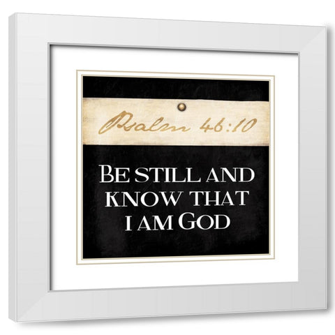 Be Still White Modern Wood Framed Art Print with Double Matting by Grey, Jace