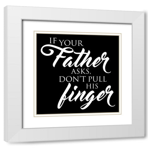 Fathers Fingers White Modern Wood Framed Art Print with Double Matting by Grey, Jace