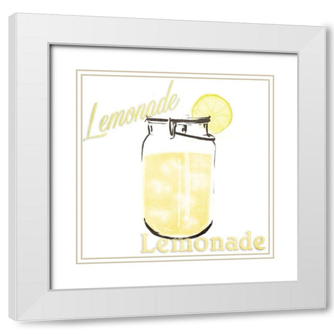 Lemonade Jar White Modern Wood Framed Art Print with Double Matting by Grey, Jace