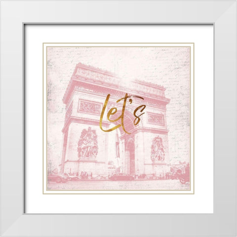 Paris Lets White Modern Wood Framed Art Print with Double Matting by Grey, Jace