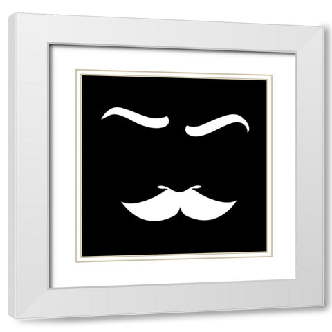ReHis Face White Modern Wood Framed Art Print with Double Matting by Grey, Jace