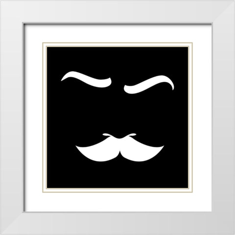 ReHis Face White Modern Wood Framed Art Print with Double Matting by Grey, Jace