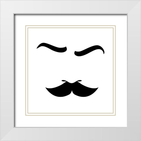 His Face White Modern Wood Framed Art Print with Double Matting by Grey, Jace