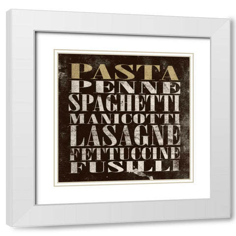 Pasta White Modern Wood Framed Art Print with Double Matting by Grey, Jace