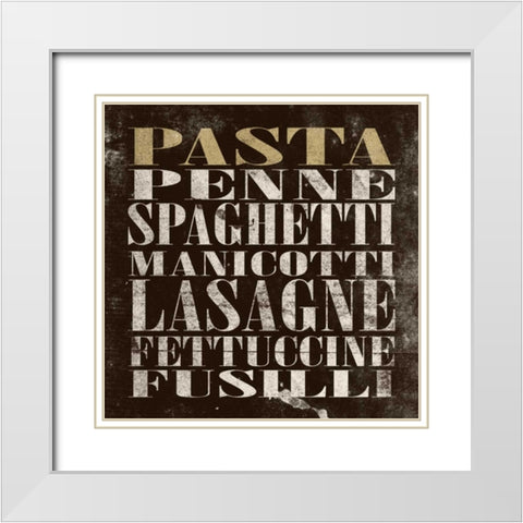Pasta White Modern Wood Framed Art Print with Double Matting by Grey, Jace