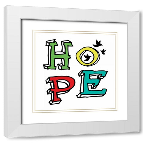 Hope White Modern Wood Framed Art Print with Double Matting by Grey, Jace