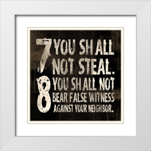 10 commandments White Modern Wood Framed Art Print with Double Matting by Grey, Jace