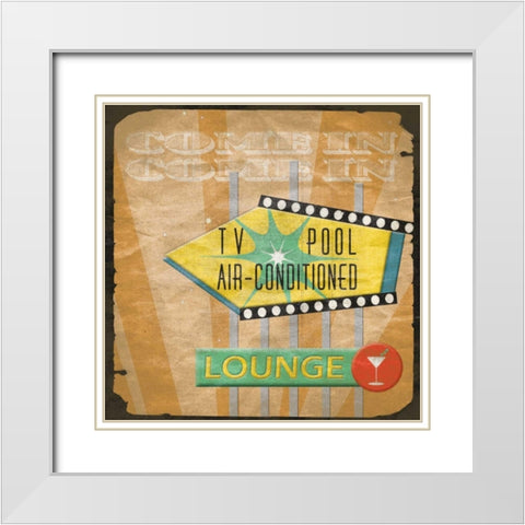 TV White Modern Wood Framed Art Print with Double Matting by Grey, Jace