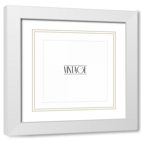 Vintage White Modern Wood Framed Art Print with Double Matting by Grey, Jace