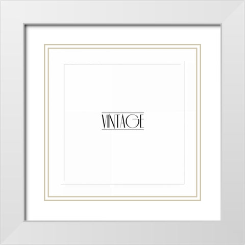 Vintage White Modern Wood Framed Art Print with Double Matting by Grey, Jace