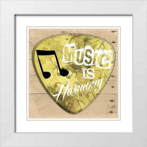Music Is Harmony White Modern Wood Framed Art Print with Double Matting by Grey, Jace