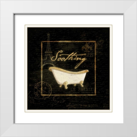 Gold Bath White Modern Wood Framed Art Print with Double Matting by Grey, Jace