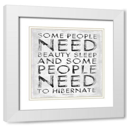 Hibernate White Modern Wood Framed Art Print with Double Matting by Grey, Jace