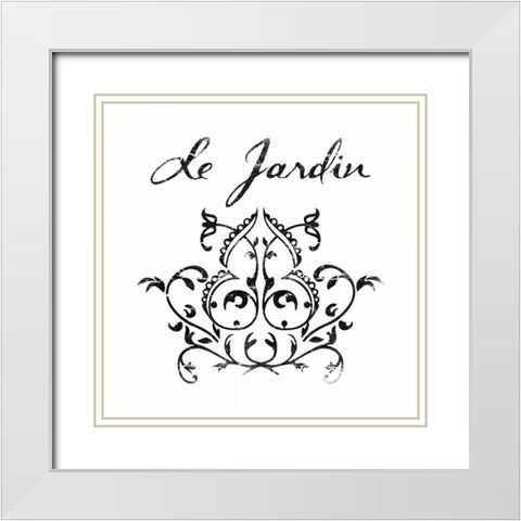 Le Jardin 1 White Modern Wood Framed Art Print with Double Matting by Grey, Jace