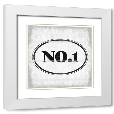 NO1 White Modern Wood Framed Art Print with Double Matting by Grey, Jace