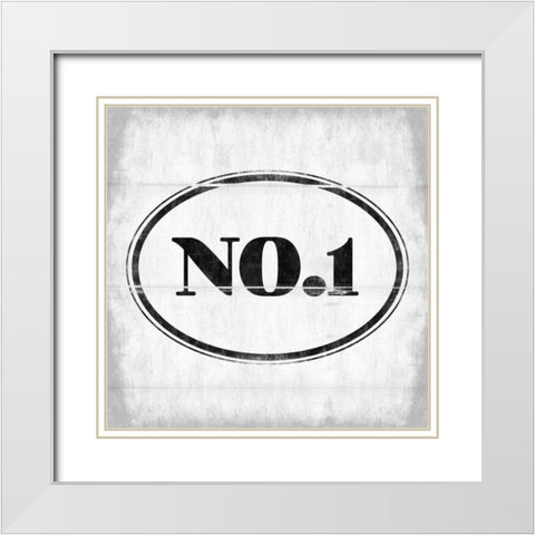 NO1 White Modern Wood Framed Art Print with Double Matting by Grey, Jace