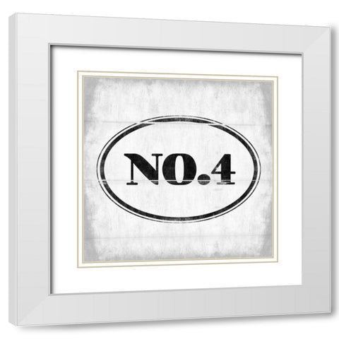 NO.4 White Modern Wood Framed Art Print with Double Matting by Grey, Jace