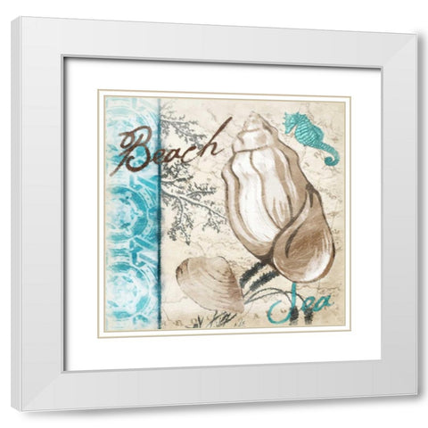 Beach pattern New White Modern Wood Framed Art Print with Double Matting by Grey, Jace