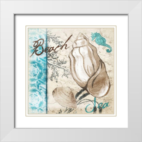 Beach pattern New White Modern Wood Framed Art Print with Double Matting by Grey, Jace