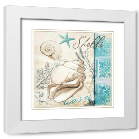 Beach pattern 2 new White Modern Wood Framed Art Print with Double Matting by Grey, Jace