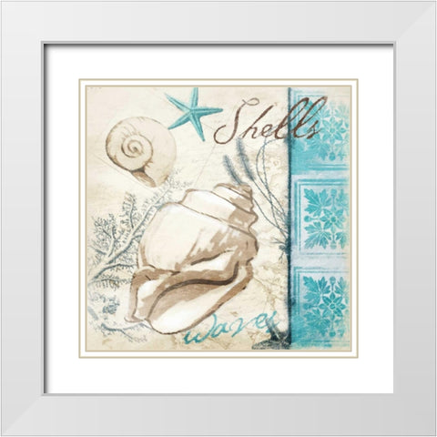 Beach pattern 2 new White Modern Wood Framed Art Print with Double Matting by Grey, Jace