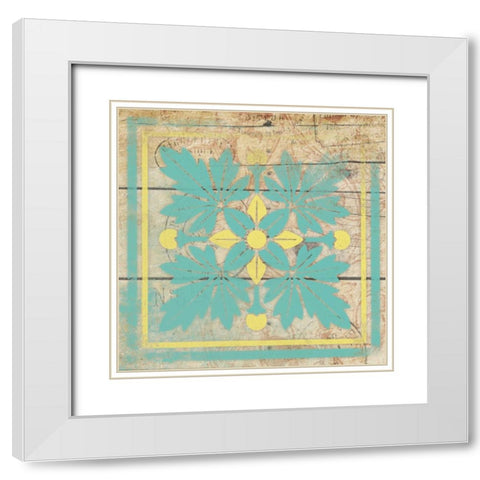 Turq Pattern 8 White Modern Wood Framed Art Print with Double Matting by Grey, Jace