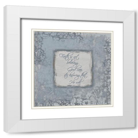 Faith Silver White Modern Wood Framed Art Print with Double Matting by Grey, Jace