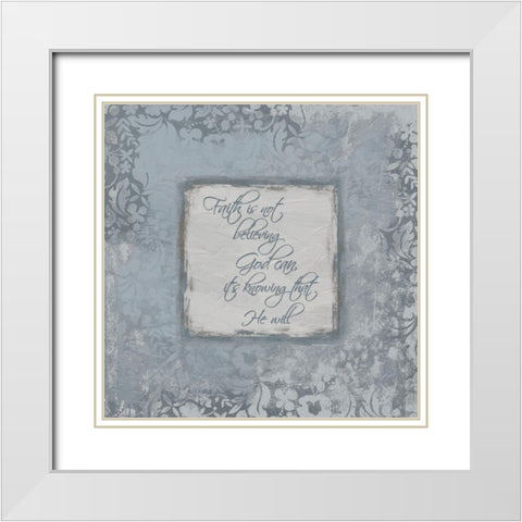 Faith Silver White Modern Wood Framed Art Print with Double Matting by Grey, Jace