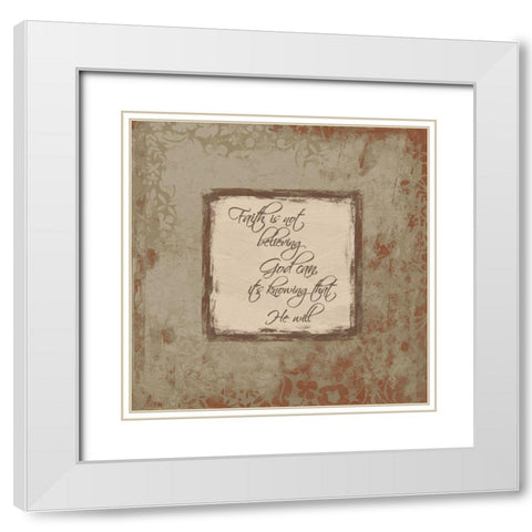 Faith Fall White Modern Wood Framed Art Print with Double Matting by Grey, Jace