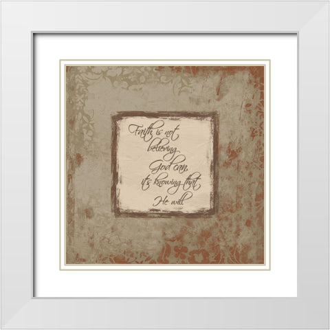 Faith Fall White Modern Wood Framed Art Print with Double Matting by Grey, Jace
