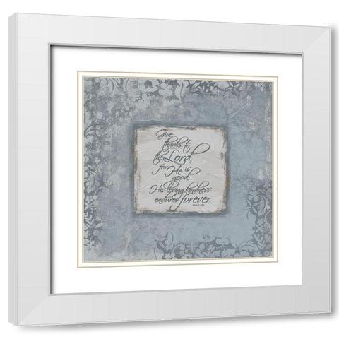 Psalm 1181 Silver White Modern Wood Framed Art Print with Double Matting by Grey, Jace