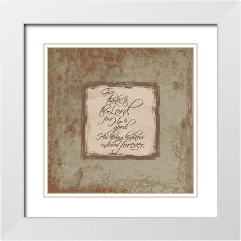 Psalm 1181 Fall White Modern Wood Framed Art Print with Double Matting by Grey, Jace