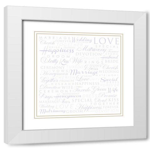 Wedding Type White Modern Wood Framed Art Print with Double Matting by Grey, Jace